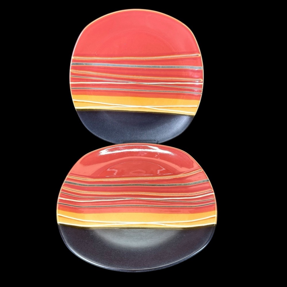 Home Trends BAZAAR RED‎ Dinner Plate set of 2